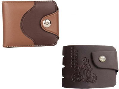 Mundkar Men Casual Brown Artificial Leather Wallet(3 Card Slots, Pack of 2)