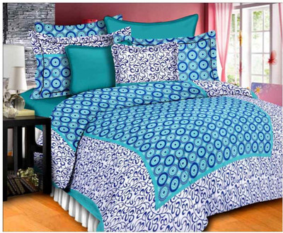 UNIQCHOICE 120 TC Cotton King Printed Flat Bedsheet(Pack of 1, Dark Green)