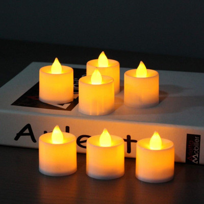 Yutiriti Set of 24 Flameless LED Tea Lights Flickring Tlight Candles Candle(White, Pack of 24)
