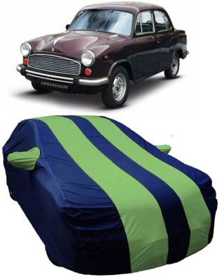 MoTRoX Car Cover For HM Ambassador MPFi (With Mirror Pockets)(Blue, Green)