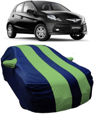 MoTRoX Car Cover For Honda Brio (With Mirror Pockets)(Blue, Green)