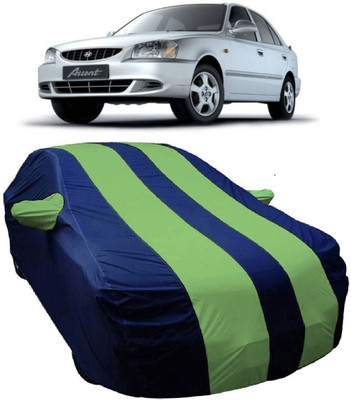 MoTRoX Car Cover For Hyundai Accent Viva (With Mirror Pockets)(Blue, Green)