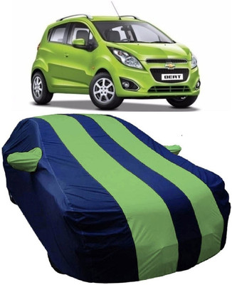 MoTRoX Car Cover For Chevrolet Beat (With Mirror Pockets)(Blue, Green)