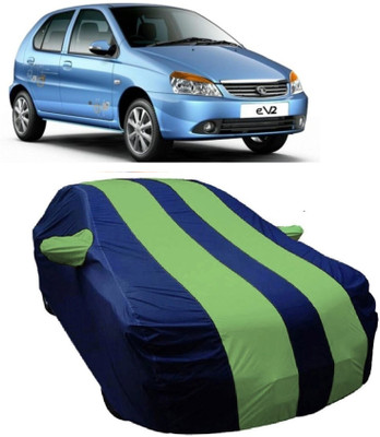 MoTRoX Car Cover For Tata Indica eV2 (With Mirror Pockets)(Blue, Green)