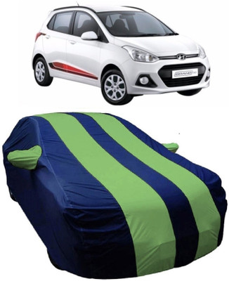 MoTRoX Car Cover For Hyundai Grand i10 (With Mirror Pockets)(Blue, Green)