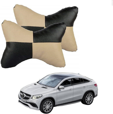 KOZDIKO Beige, Black Leatherite Car Pillow Cushion for Mercedes Benz(Rectangular, Pack of 2)