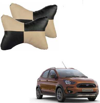 KOZDIKO Beige, Black Leatherite Car Pillow Cushion for Ford(Rectangular, Pack of 2)