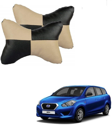 KOZDIKO Beige, Black Leatherite Car Pillow Cushion for Datsun(Rectangular, Pack of 2)