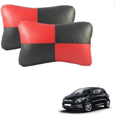 KOZDIKO Red, Black Leatherite Car Pillow Cushion for Opel(Rectangular, Pack of 2)