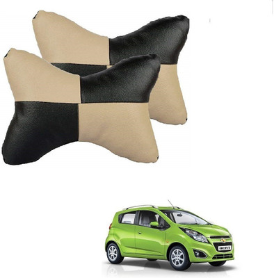KOZDIKO Beige, Black Leatherite Car Pillow Cushion for Chevrolet(Rectangular, Pack of 2)