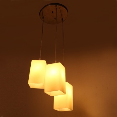 Somil Pendants Ceiling Hanging Lamp Light Of 3 , 31X31X71 CM. Chandelier Ceiling Lamp(White)