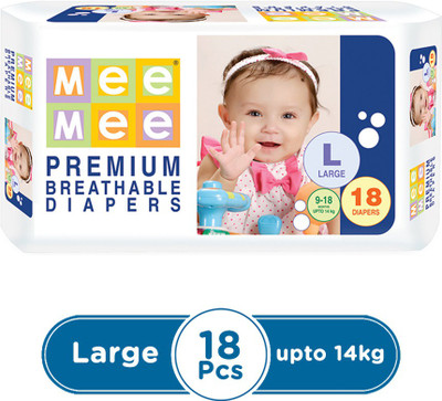 MeeMee Premium Breathable Diapers - L(18 Pieces)