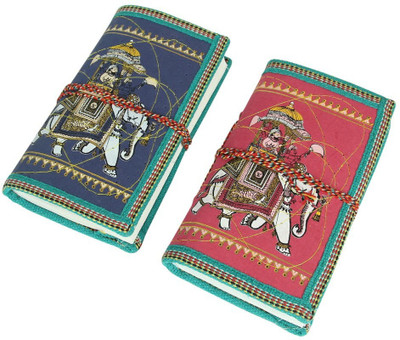 Handicrafts Paradise Rajasthani Handmade Notebook Regular Notebook Unruled 100 Pages(Multicolor, Pack of 2)