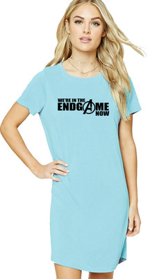 Aseria Women T Shirt Light Blue Mini/Short Dress