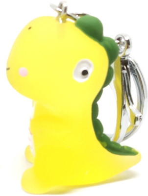 Trunkin TRN3192 Cute Fancy Classy Dinosaur Happy Yellow Green Model 3 Keyring Key Chain