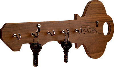 7CR 1847 - Key holder (WB) Wood Key Holder(5 Hooks, Brown)