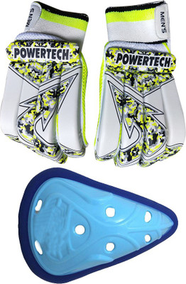 JetFire Green Arrow Batting Gloves Combo with Abdominal Guard Cricket Kit