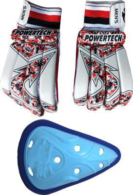 JetFire Red Arrow Batting Gloves Combo with Abdominal Guard Cricket Kit