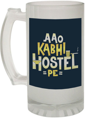 Kesri Gifts Aao Kabhi Hostel Pe Funny Quote(F-BM-2054P) Glass Beer Mug(500 ml)