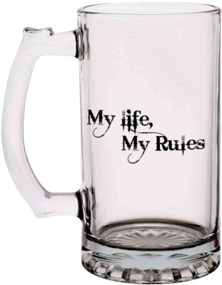 Kesri Gifts My Life My Rules Funny Quote(Kesri-T-BM-2177P) Glass Beer Mug(500 ml)