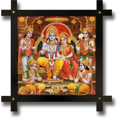 Poster N Frames Cross Wooden Frame Hand-Crafted with photo of Ram Darbar Digital Reprint 16.5 inch x 16.5 inch Painting(With Frame)