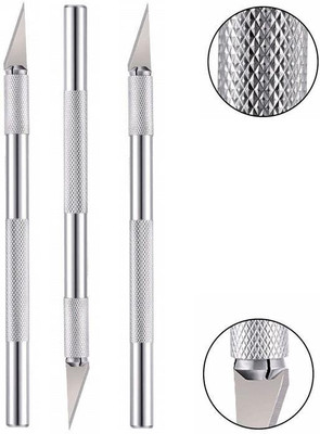 Fedus na Metal Grip Hand-held Paper Cutter(Set Of 3, Silver)