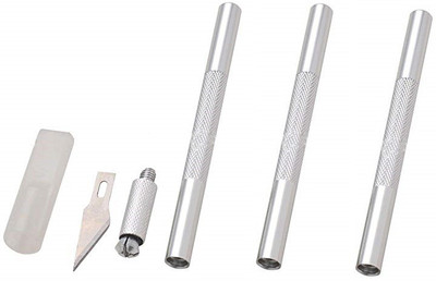 Fedus new Metal Grip Hand-held Paper Cutter(Set Of 3, Silver)