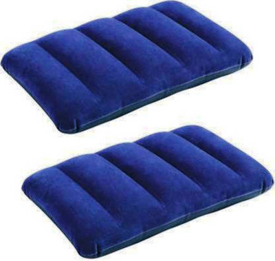 Pragati Hub Air Solid Travel Pillow Pack of 2(Blue)