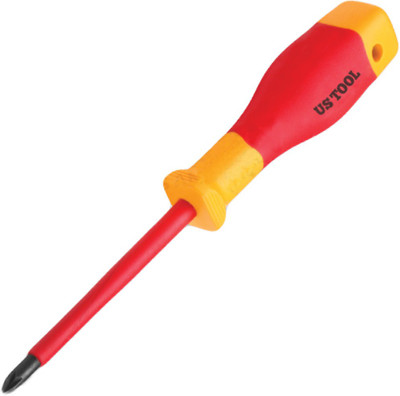 US TOOL UST-1200-Z1, VDE 1000V Insulated Screwdriver (PZ1x80)| Standard Screwdriver(Pack of 1)