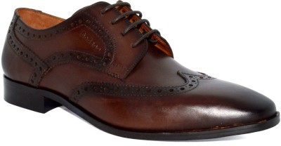 Bodega Real Leather Men Brown Brogues Shoes Brogues For Men(Brown , 9)