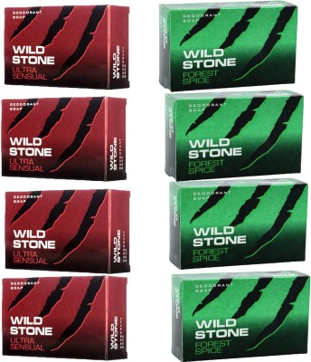 Wild Stone 4 forest spice & 4 ultra sensual soap combo (75 g each)(8 x 9.38 g)