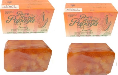Pure Herbal Papaya Fruity Soap For Pores Minimising(Pack Of 2)-135*2g(2 x 67.5 g)