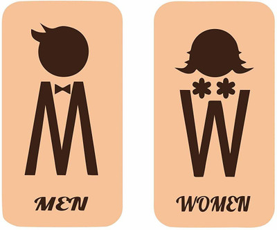 Asmi Collections 16 cm Self Adhesive Toilet Restroom Sign Removable Sticker(Pack of 1)