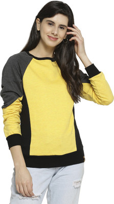 CAMPUS SUTRA Full Sleeve Color Block Women Sweatshirt