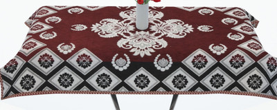 Multitex Abstract 4 Seater Table Cover(Multicolor, Velvet)