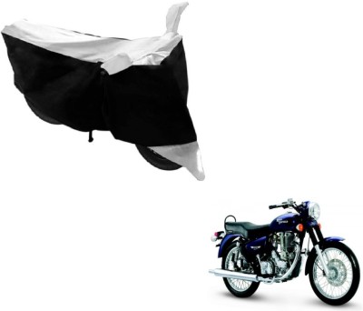 Amanzo Two Wheeler Cover for Royal Enfield(Black, White)