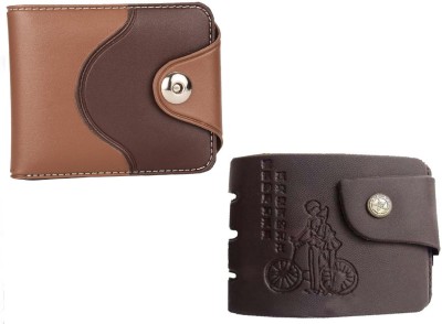 Mundkar Men Casual Black, Brown Artificial Leather Wallet(2 Card Slots, Pack of 2)