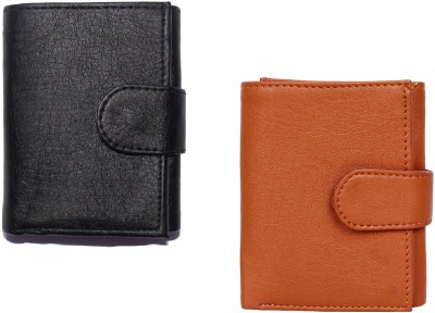 Mundkar Men Casual Black, Brown Artificial Leather Wallet(8 Card Slots, Pack of 2)