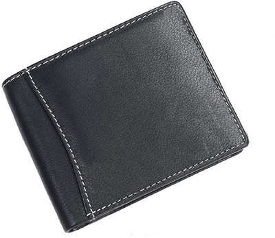 KAEZRI Men Formal Black Genuine Leather Wallet(6 Card Slots)
