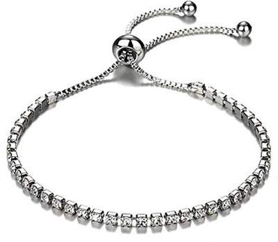 Shining Diva Alloy Cubic Zirconia Silver Bracelet
