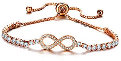 Shining Diva Alloy Cubic Zirconia Gold-plated Bracelet