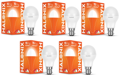 HALONIX 15 W Basic Round B22 LED Bulb(White, Pack of 5)