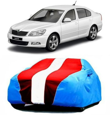 AAMANG Car Cover For Skoda Laura (With Mirror Pockets)(Blue, Red)