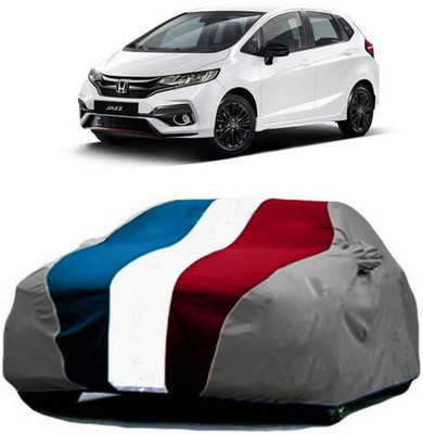 HDSERVICES Car Cover For Honda Jazz (With Mirror Pockets)(Red, Blue, Grey)