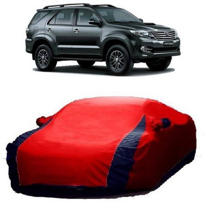 HDSERVICES Car Cover For Toyota Fortuner Old (With Mirror Pockets)(Red)
