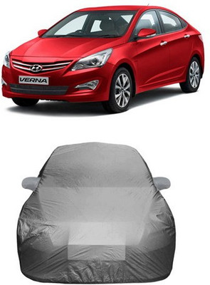 AAMANG Car Cover For Hyundai Fluidic Verna (With Mirror Pockets)(Grey)