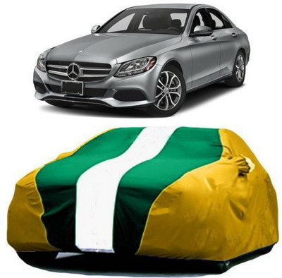 VIRMANG Car Cover For Mercedes Benz C-Class (With Mirror Pockets)(Yellow, Green)