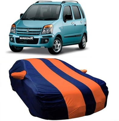 VIRMANG Car Cover For Maruti Suzuki WagonR (With Mirror Pockets)(Orange)