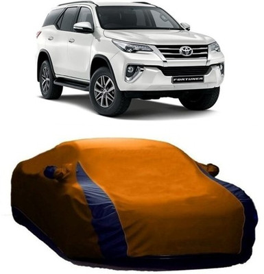 HDSERVICES Car Cover For Toyota Fortuner (With Mirror Pockets)(Orange)