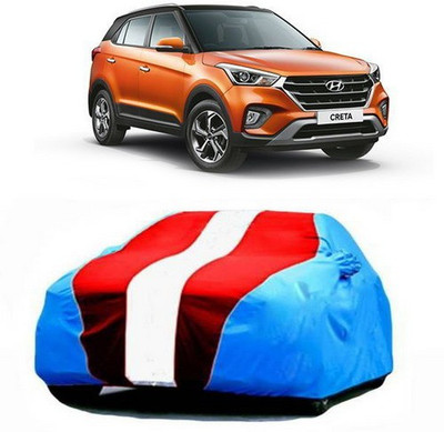 MSR STORE Car Cover For Hyundai Creta (With Mirror Pockets)(Blue, Red)